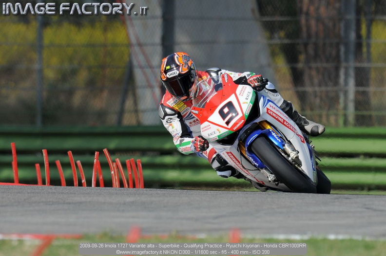 2009-09-26 Imola 1727 Variante alta - Superbike - Qualifyng Practice - Ryuichi Kiyonari - Honda CBR1000RR